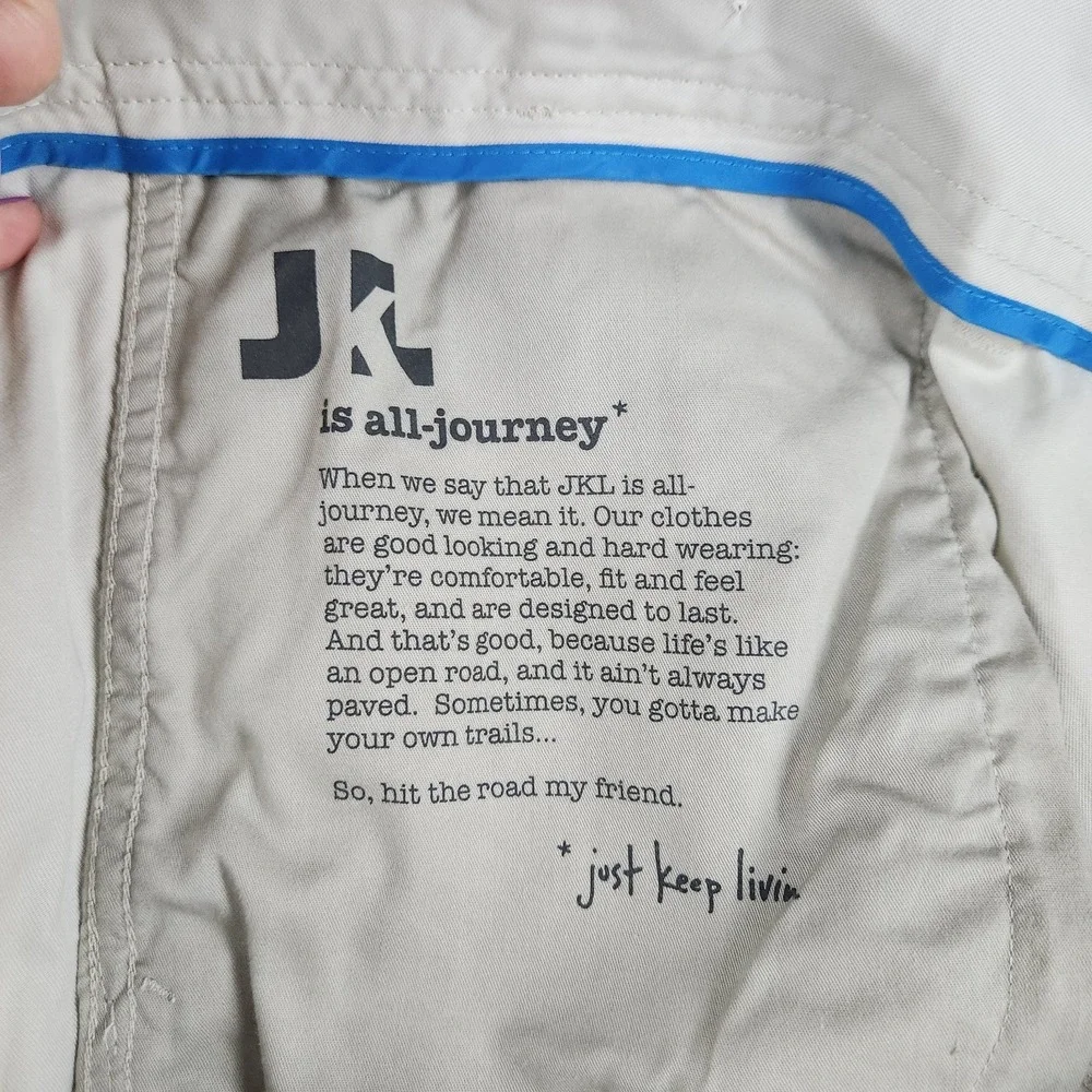 JKL Shorts Mens Size 42 Beige Tan Flat Front Chino All Journey Khaki‎ 8